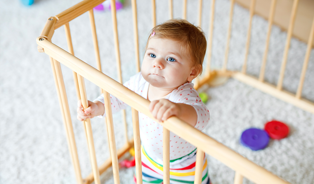 baby inside playpen