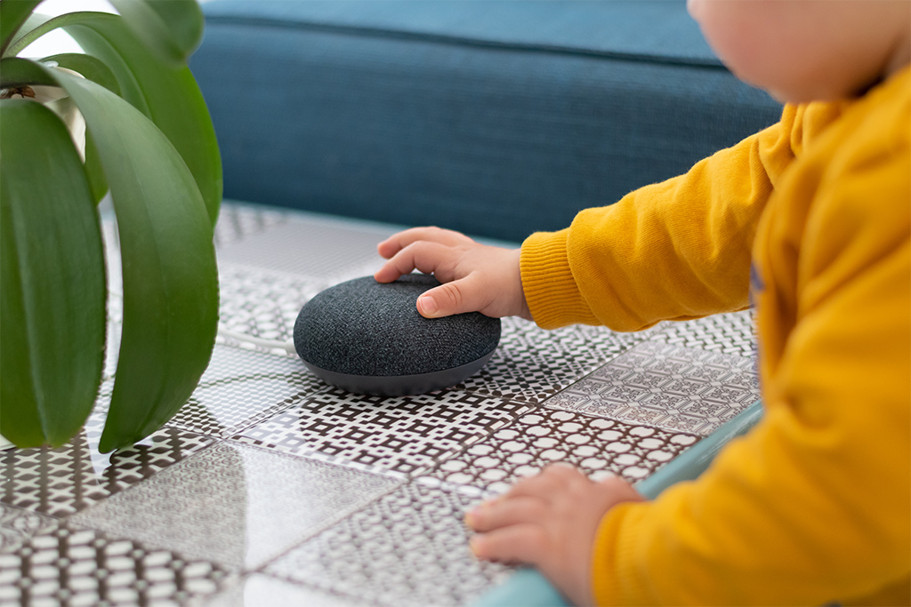 Baby with Google home