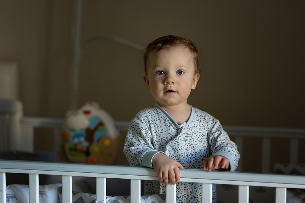 Baby in crib